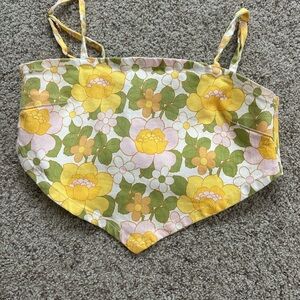 Show Me Your MuMu Floral Crop Top - Yellow and Green